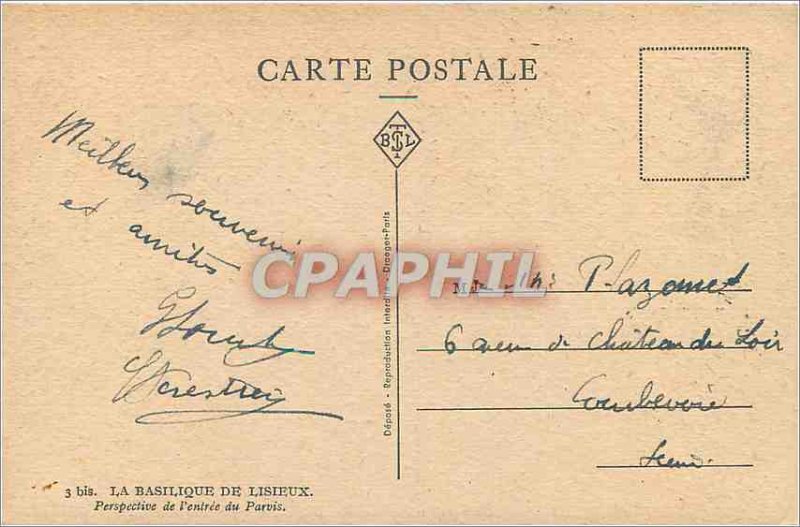 'Old Postcard Basilica of Lisieux Perspective Entree''s walls'