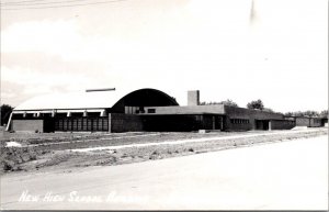 Real Photo Postcard High School Building in Knoxville, Iowa