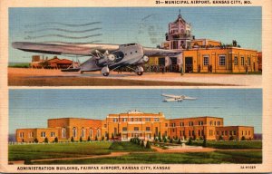 Missouri Kansas City Municipal Airport and Administration Building At Fairfax...