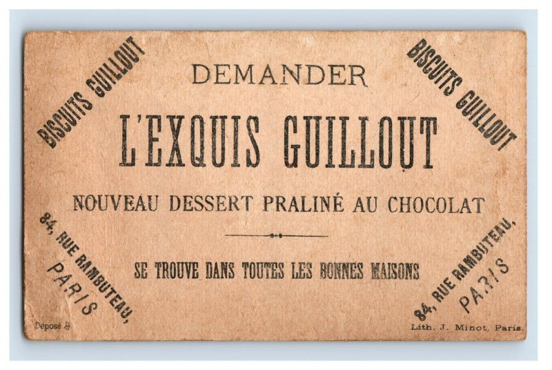 1880s French Biscuits Guillout Chocolat Science Three Matches Game Trick F158