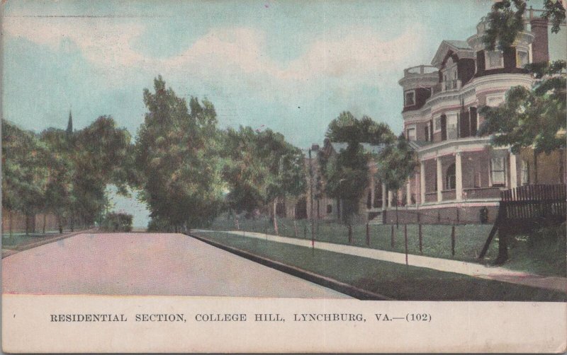 Postcard Residential Section College Hill Lynchburg VA