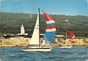 BR91218 yachts passing st catherine s point isle of wight  uk