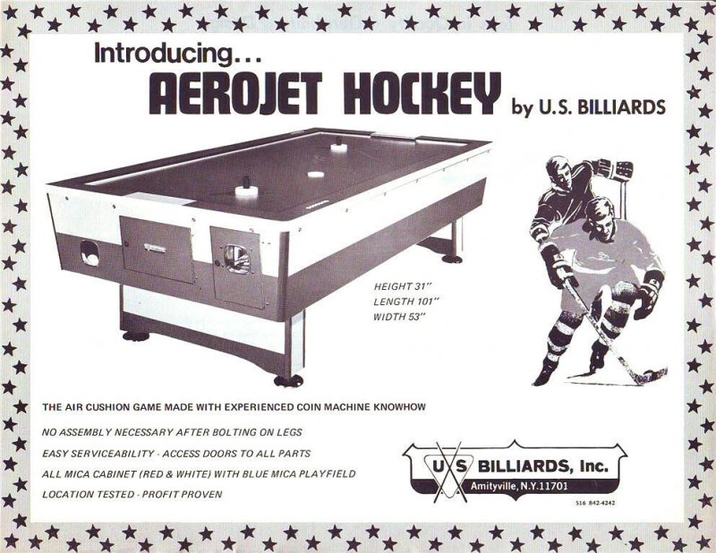 Aerojet Hockey Flyer Original Vintage Game Paper Air hockey Game