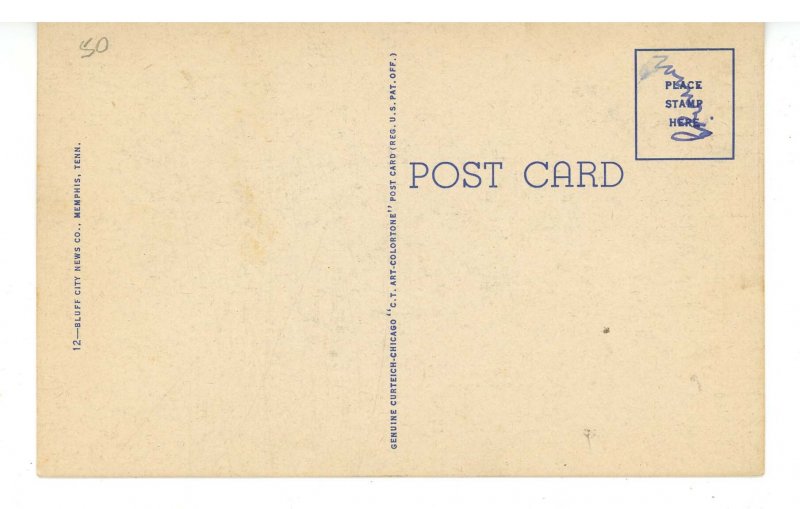 TN - Memphis. Mississippi River & Riverside Drive by Moonlight