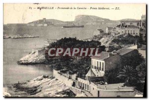 Postcard Old Marseille Corniche Promenade Pointe Maldorme