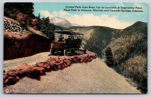 Colorado Springs~Crystal Park Auto Road~Inspiration Point~Tour Car~c1910 PC