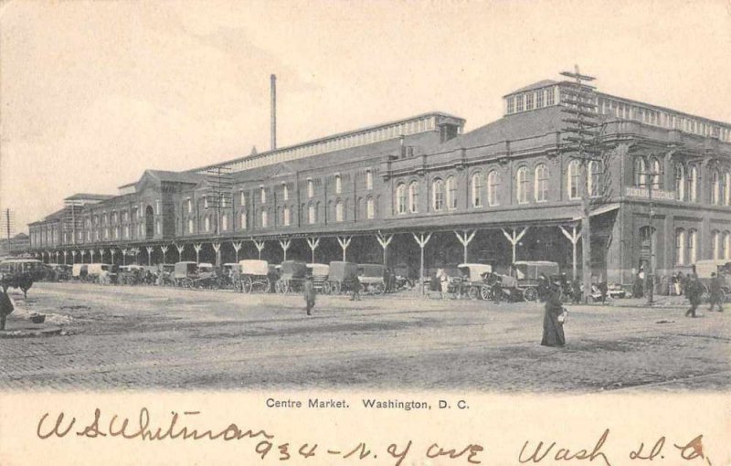 Washington DC Centre Market Street Scene Vintage Postcard JE359296