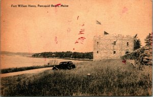 Pemaquid Beach Fort William Henry Maine UNP Meriden Gravure Co Postcard