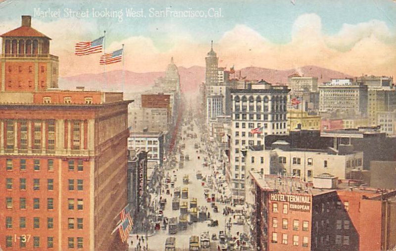 Market Street looking West San Francisco CA