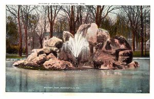 Postcard FOUNTAIN SCENE Indianapolis Indiana IN AS6725