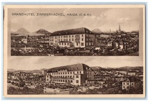 c1920's Grand Hotel Zimmerhackel Haida (C.S.R) Poland Multiview Postcard