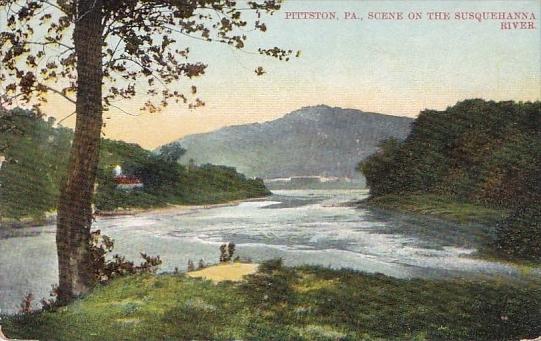 Scene On The Susquehanna River Pittston Pennsylvania 1910