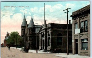 AMHERST, NOVA SCOTIA  Canada ~ VICTORIA STREET Scene  ca 1910s  Postcard