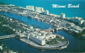 USA Florida Miami Beach Hotel Row and St Francis Hospital Vintage Postcard 07.56