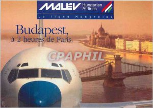 Modern Postcard Budapest 2 hours from Paris Hungarian Airlines Jet Aviation