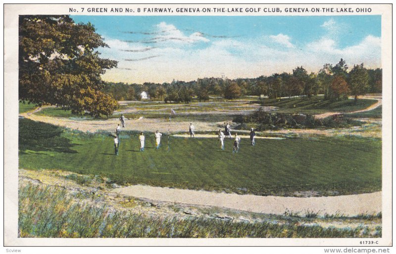 GENEVA ON THE LAKE, Ohio; Green and No. 8 Fairway, Geneva on the Lake Golf Cl...