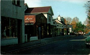 Vtg Northampton Massachusetts MA Green Street View Stores Shops 1950s Postcard