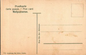 Loschwitz Dresden Germany elevated bridge town view birdeye early postcard vtg