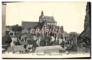 Old Postcard Mayenne The Church of Our Lady