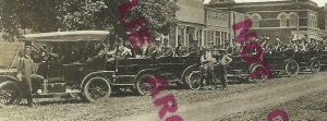 Cook NE RPPC 1909 AUTO RALLY Car Parade BOOSTERS nr Nebraska City Auburn