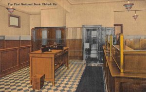 Eldred Pennsylvania First National Bank Interior Vintage Postcard AA10503