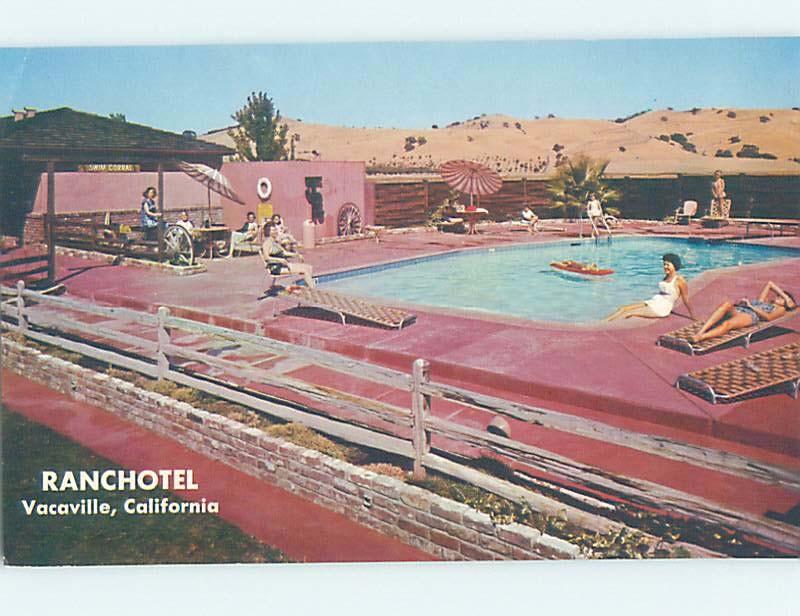 Unused Pre-1980 SWIMMING POOL AT RANCHOTEL MOTEL Vacaville California CA B6001