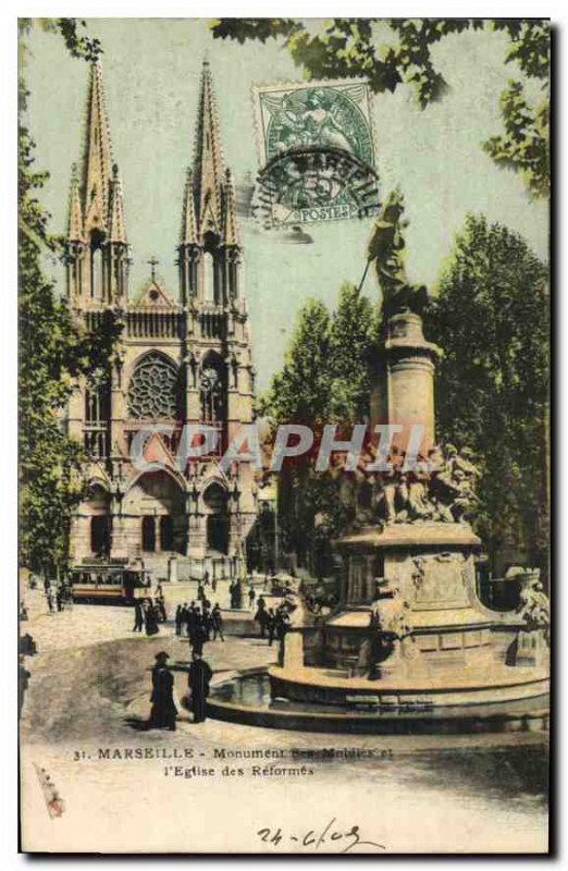 Postcard Old Marseille Monument Church Reforms
