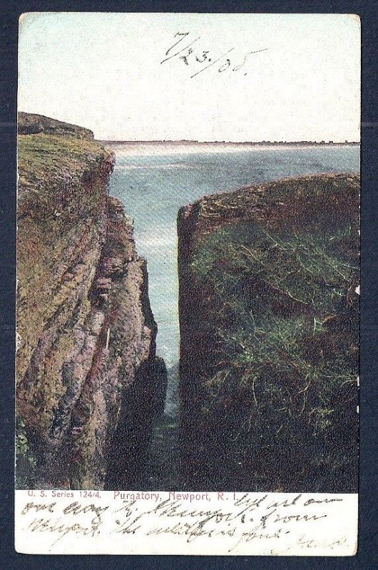 'Purgatory' 2 Huge Rock Formations Close Together Newport RI Used 1908