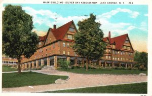 Vintage Postcard 1937 Main Building Silver Bay Association Lake George New York