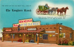 Route 66 Longhorn Ranch, Museum Of The Old West New Mexico - Vtg Linen Postcard