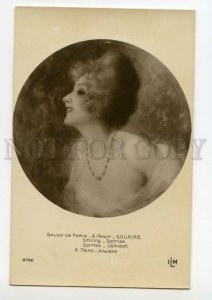 487955 PENOT Nude Belle Girl Smiling Vintage postcard SALON LAPINA #3706