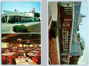 2 Postcards DOWNERS GROVE, IL ~ Roadside THE LAST WORD Restaurant c1960s