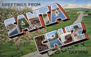 Santa Cruz, CA Large Letter Town Unused 