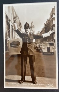 Mint England Real Picture Postcard A London Policeman On Duty In Ludgate Hill