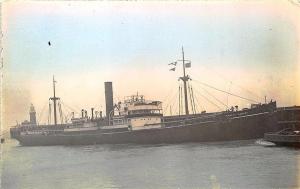 Frances Dawson Cargo Steam Ship Tinted Real Photo RPPC Postcard