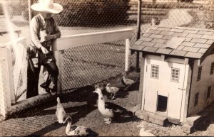 Michigan Detroit Zoological Park Ducks At Children's Pet Zoo Real Photo