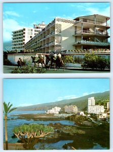 2 Postcards PUERTO de la CRUZ, Tenerife ~ HOTEL TENERIFE PLAYA San Telmo  4x6