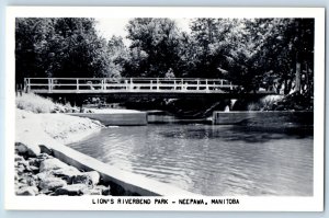 Neepawa Manitoba Canada Postcard Lion's Riverbend Park c1940's RPPC Photo