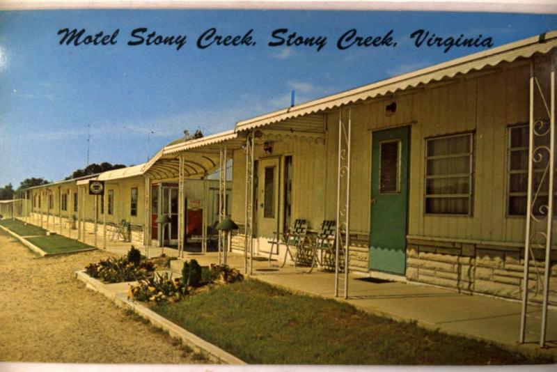 Unused pre-1980 MOTEL STONY CREEK in Stony Creek Virginia VA postcard y3283-12