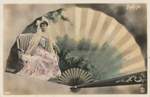 RP: Art Nouveau Fan Portrait , PU-1907 ; HARLAY