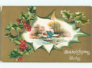 Divided-Back CHRISTMAS SCENE Great Postcard W9385