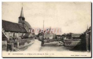 Old Postcard Rethondes L & # 39Eglise And The Post Office
