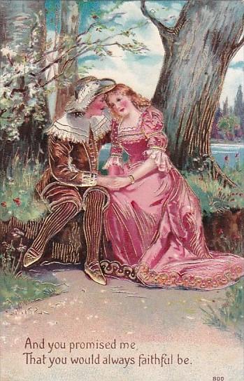 Romantic Victorian Couple In Forest