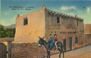 Indian Pueblo, The Oldest House in America, Santa Fe New Mexico Vintage Postcard