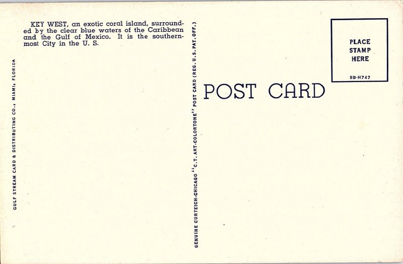 Postcard BEACH SCENE Key West Florida FL AI1540