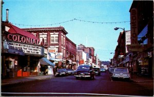 Vtg Haverhill MA Merrimack Street View Old Cars Colonial Movie Theater Postcard