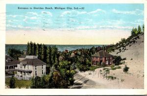 Indiana Michigan City Entrance To Sheridan Beach 1927