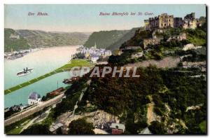 Postcard Old Ruin Rheinfels Rhein Bei St. Goar