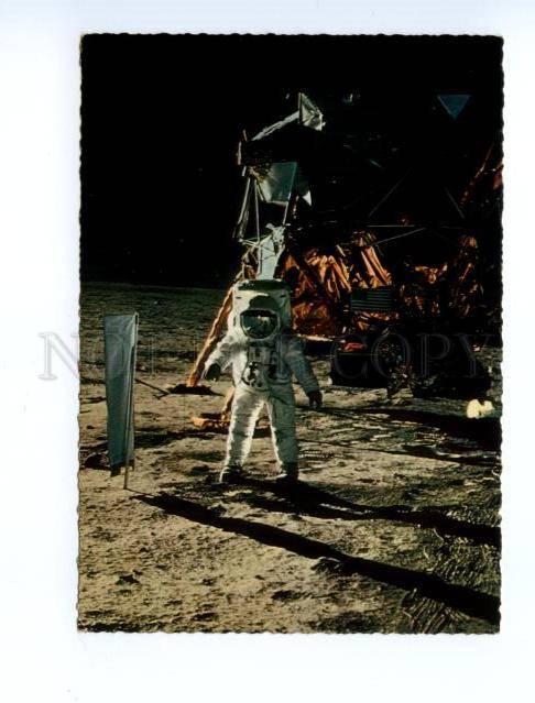 133568 SPACE PROPAGANDA Man on moon old photo postcard