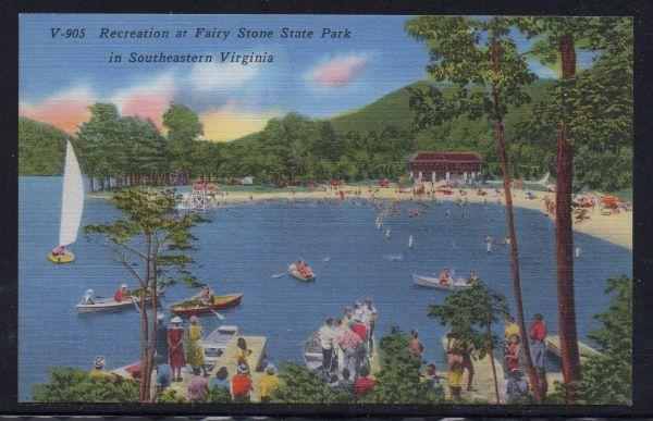 Virginia postcard Fairy Stone State Park Southeastern Virginia unused